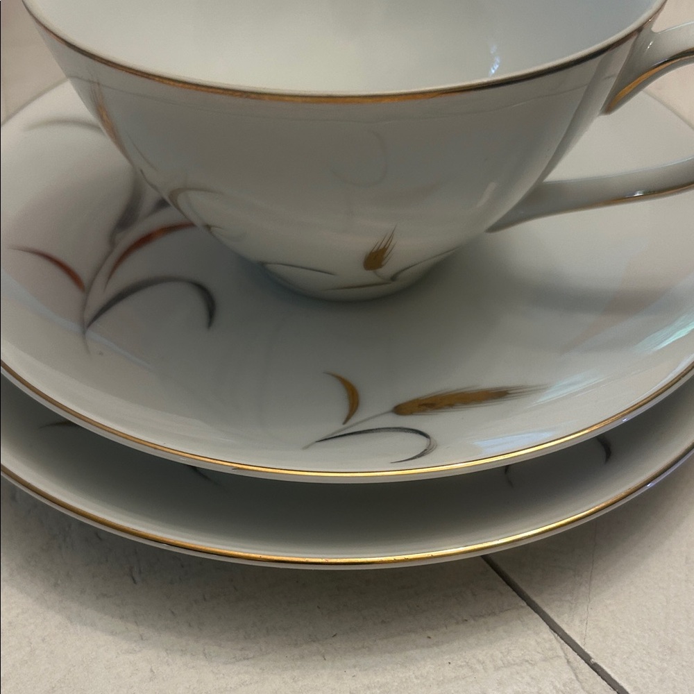 Eternal harvest flat cup, saucer and bread plate
